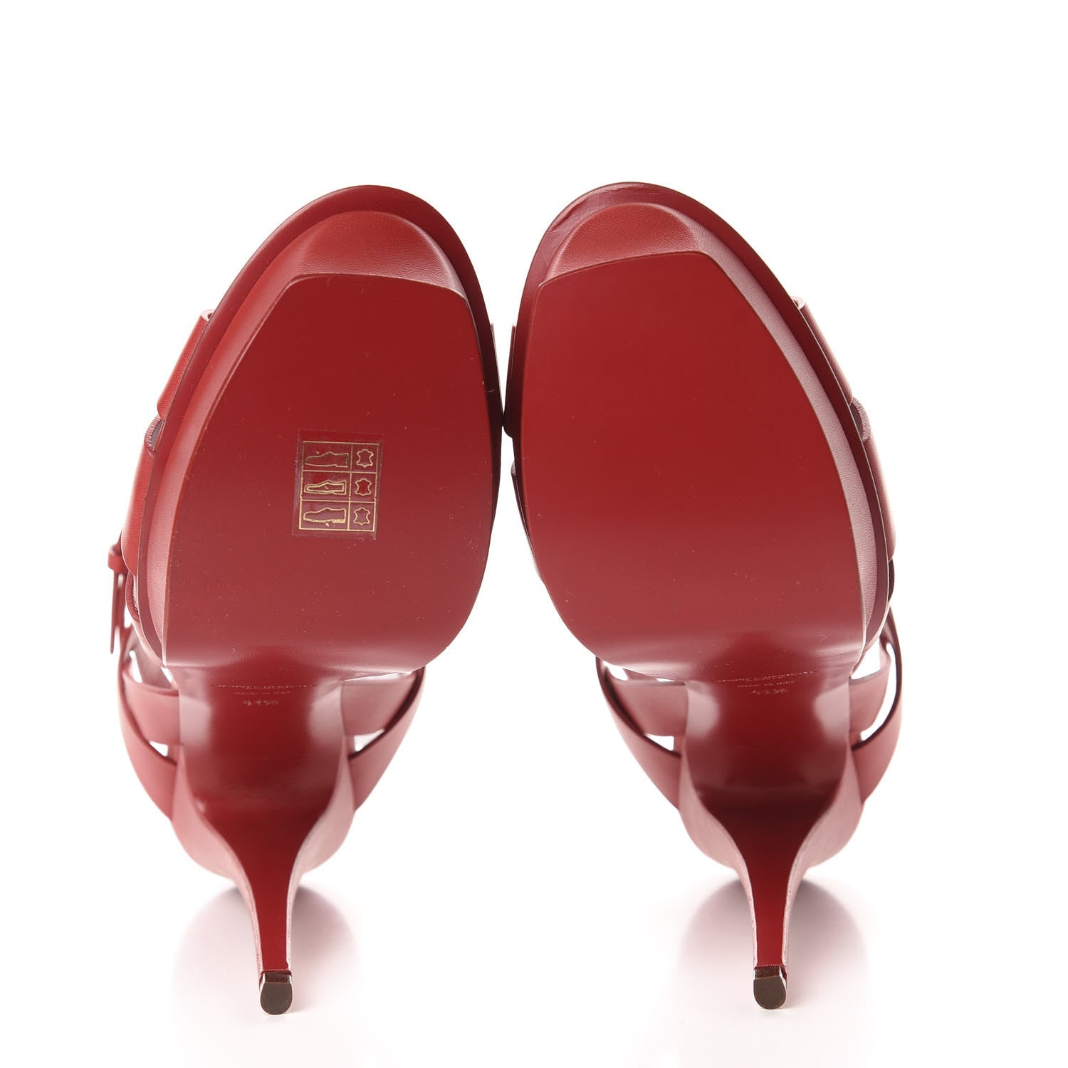Saint Laurent Calfskin Tribute 105 Platform Sandals 41.5 New Red 6 of 10