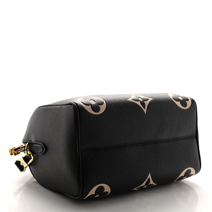 Louis Vuitton Empreinte Monogram Giant Speedy Bandouliere 25 Black Beige 4 of 10