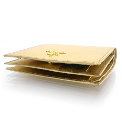 Prada Saffiano Metal Bi-Fold Wallet Platino 4 of 9