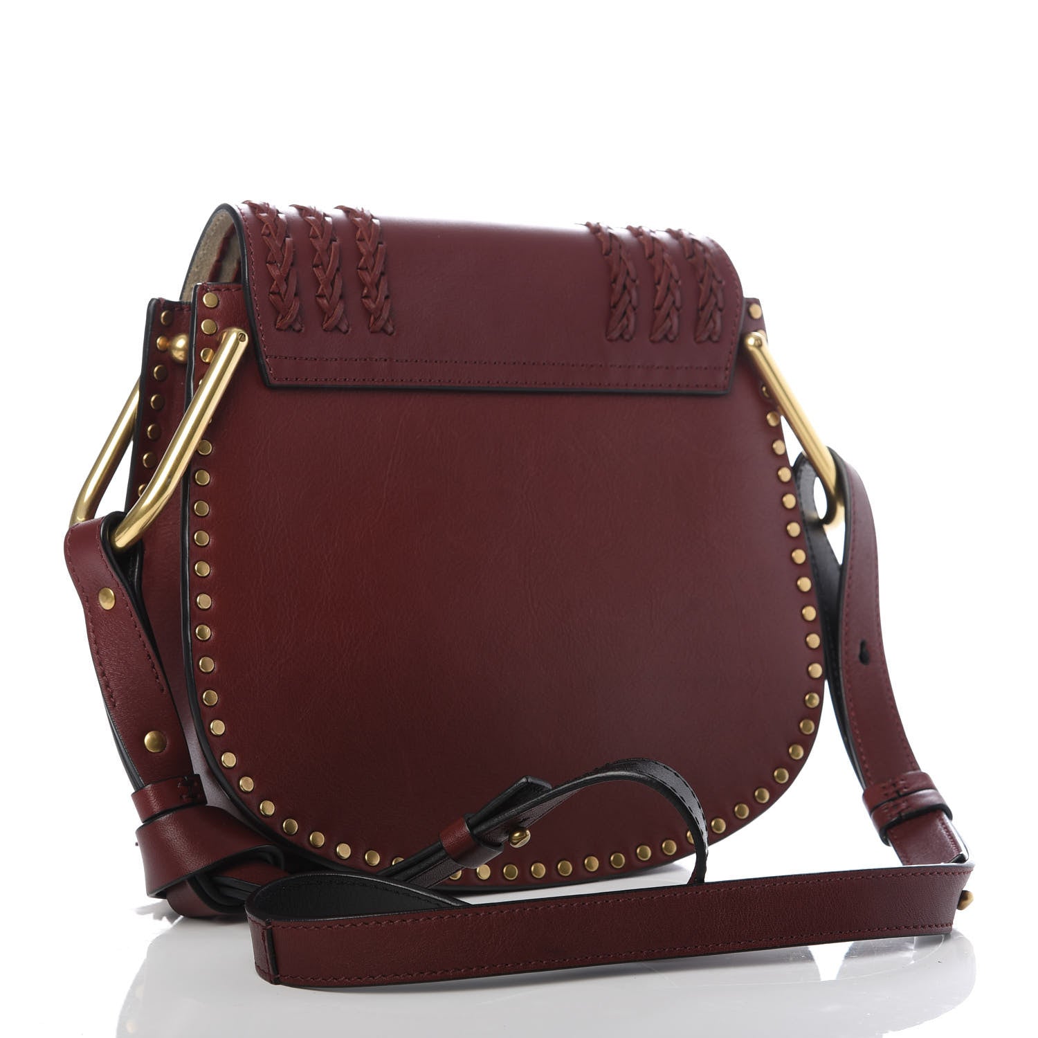Chloe Calfskin Braided Small Hudson Shoulder Bag Sienna Red 3 of 8