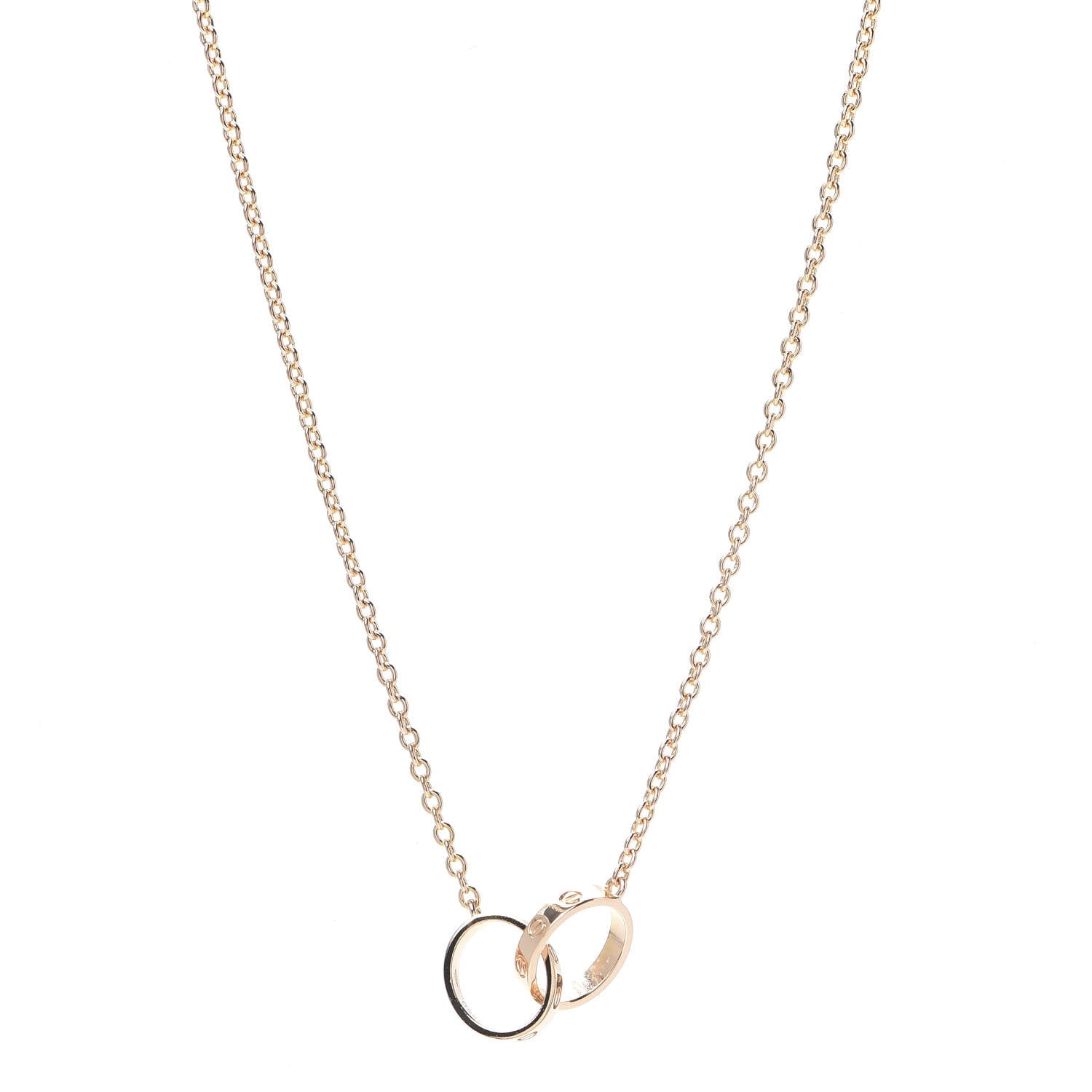 Cartier 18K Pink Gold Interlocking LOVE Necklace 1 of 6