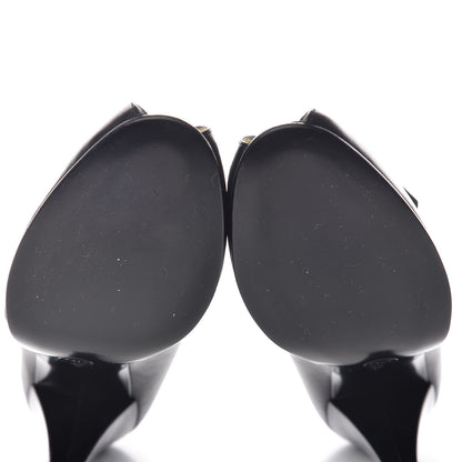 Chanel Lambskin CC Peep Toe Pumps 39 Black 8 of 12