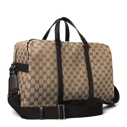 Gucci Monogram Dollar Calfskin Boston Duffle Bag Beige Ebony Testa di Moro Marrone Scuro 2 of 9