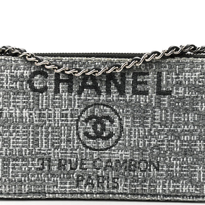 Chanel Canvas Small Deauville Clutch With Chain Charcoal 9 of 12