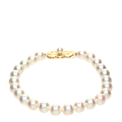 Mikimoto 18K Yellow Gold Akoya Cultured Pearl 6-6.5mm Strand Bracelet 1 of 4