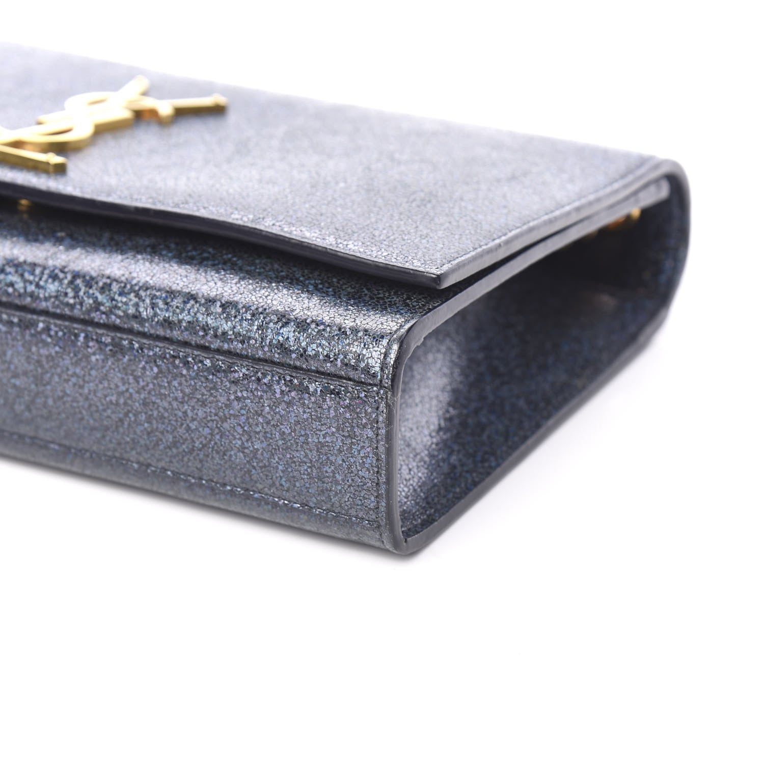 Saint Laurent Sparkle Calfskin Medium Classic Monogram Kate Satchel Graphite 7 of 8