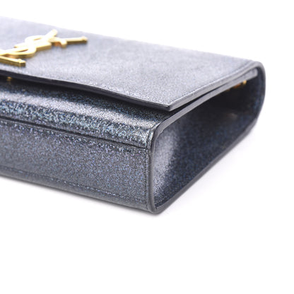 Saint Laurent Sparkle Calfskin Medium Classic Monogram Kate Satchel Graphite 7 of 8