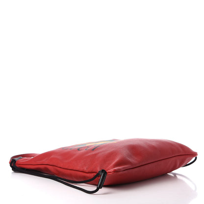 Gucci Calfskin Mens Logo Drawstring Backpack Red 4 of 13