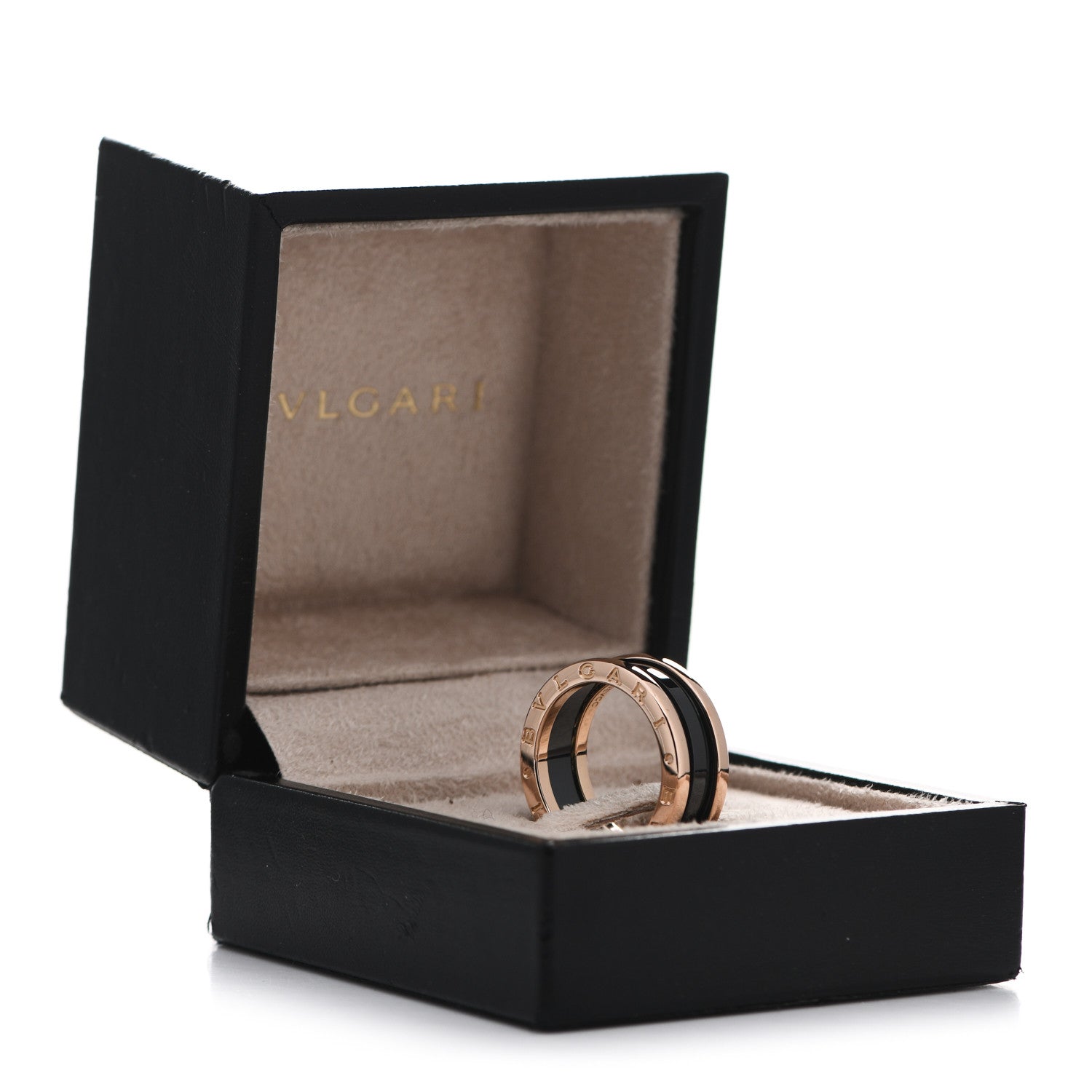 Bulgari 18K Rose Gold Black Ceramic B.Zero1 Two-Band Ring 54 7 7 of 7