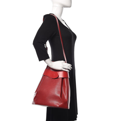 Louis Vuitton Epi Sac D'Epaule Castillan Red 2 of 12