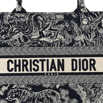 Christian Dior Canvas Embroidered Medium Dioriviera Toile De Jouy Reverse Book Tote Blue 7 of 9