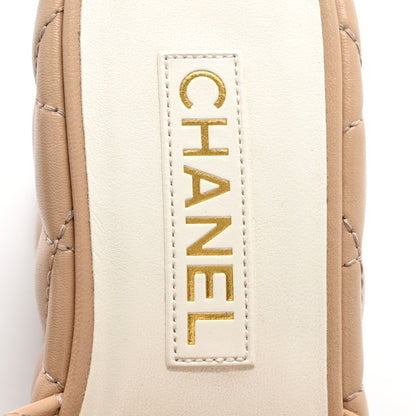 Chanel Lambskin Quilted Camelia CC Wedge Sandal Mules 39 Beige 7 of 10