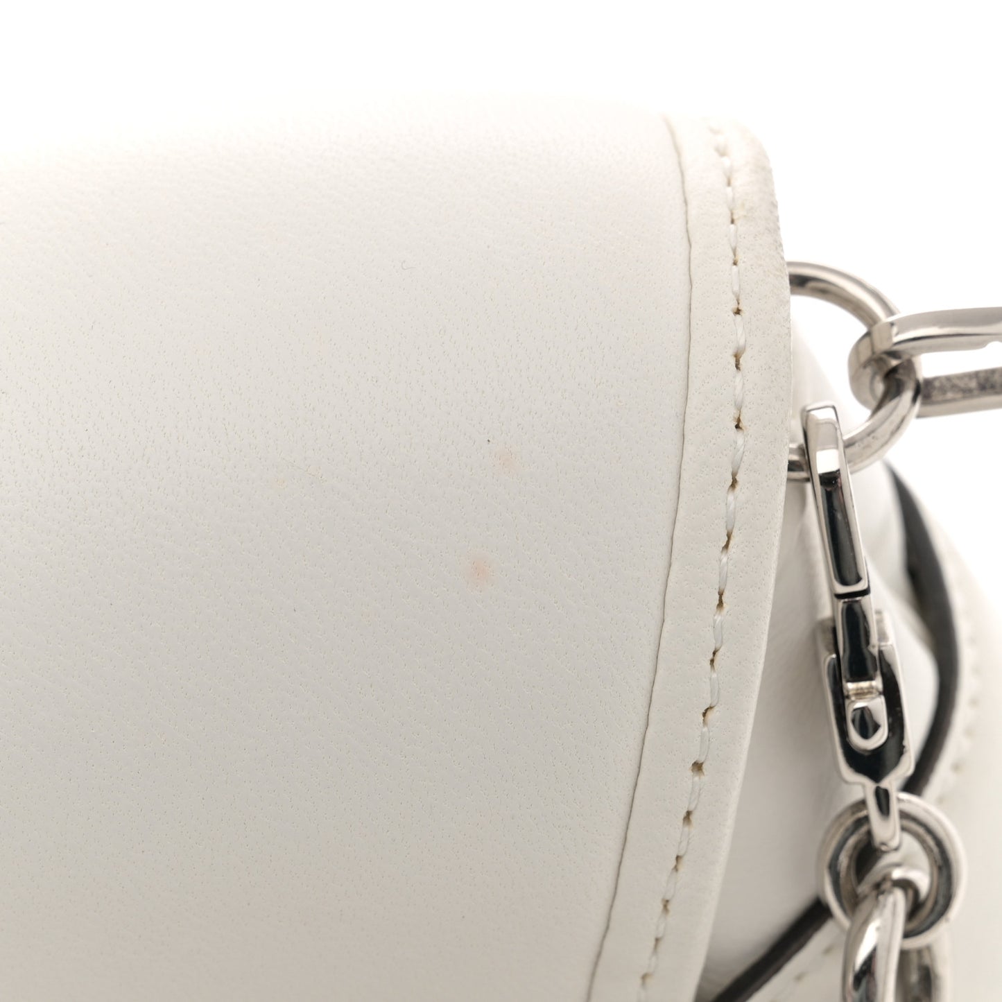 Nappa Vertical Matelasse Medium Maxi Horsebit Chain Shoulder Bag Mystic White