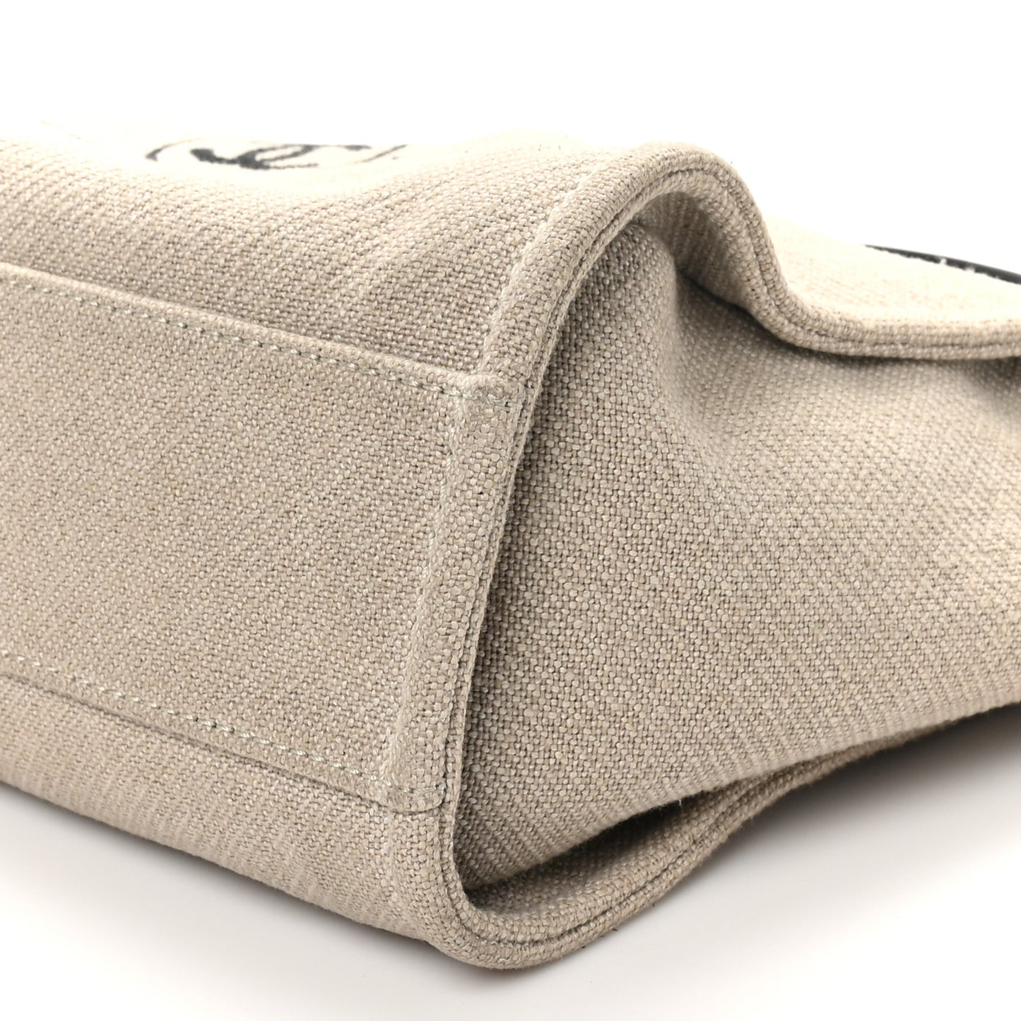 Mixed Fibers Small Deauville Tote Beige Black