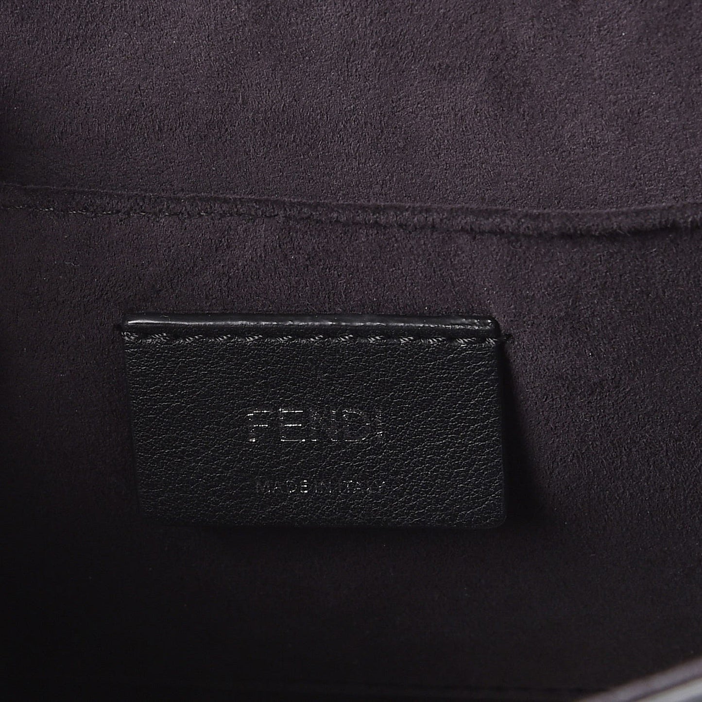 Vitello Century Velvet F is Fendi FF Kan I Shoulder Bag Black Tobacco