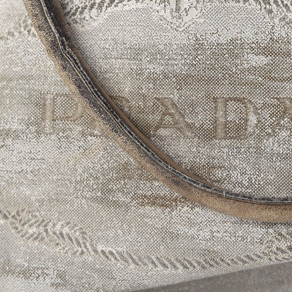 Prada Jacquard Logo Tote Bruciato Cera 16 of 21