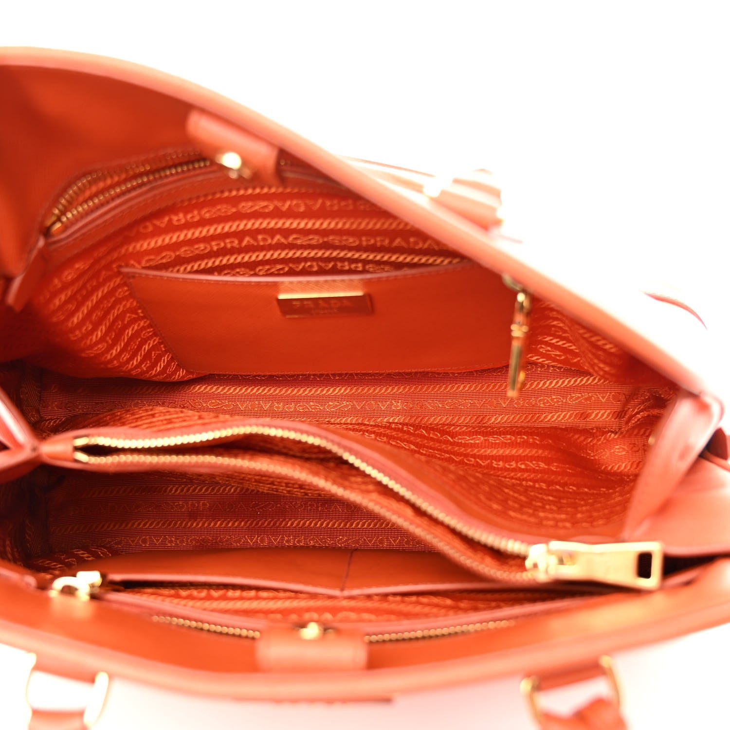 Prada Saffiano Lux Open Medium Promenade Tote Papaya 5 of 18