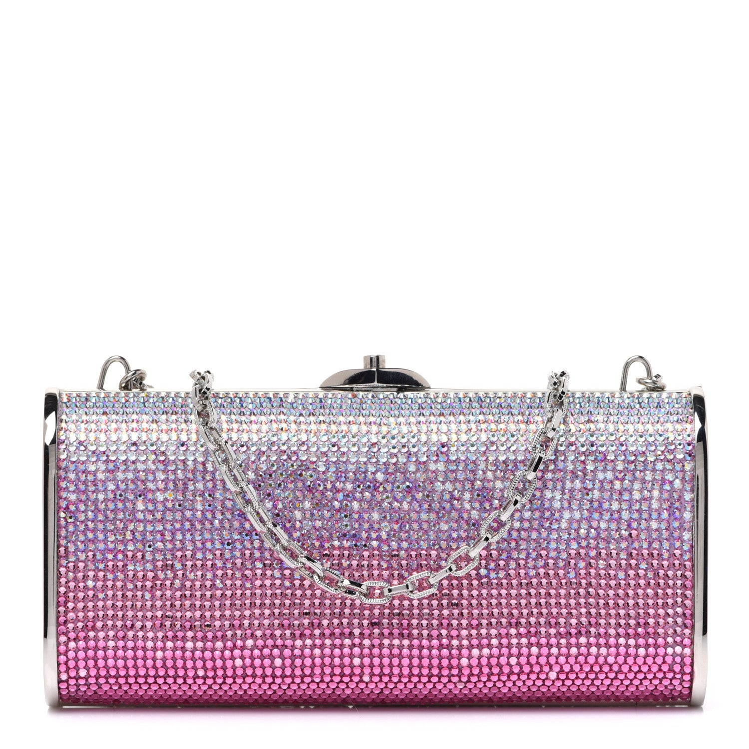 Judith Leiber Swarovski Crystal Minaudiere Clutch Pink 1 of 7