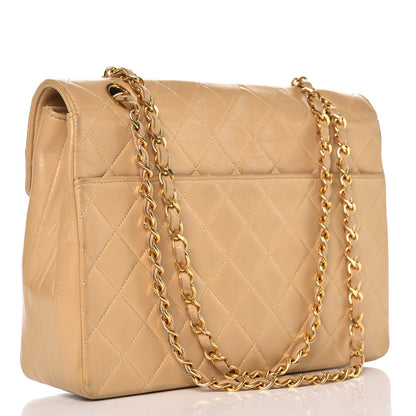 Chanel Lambskin Quilted Medium Single Flap Beige 4 of 17
