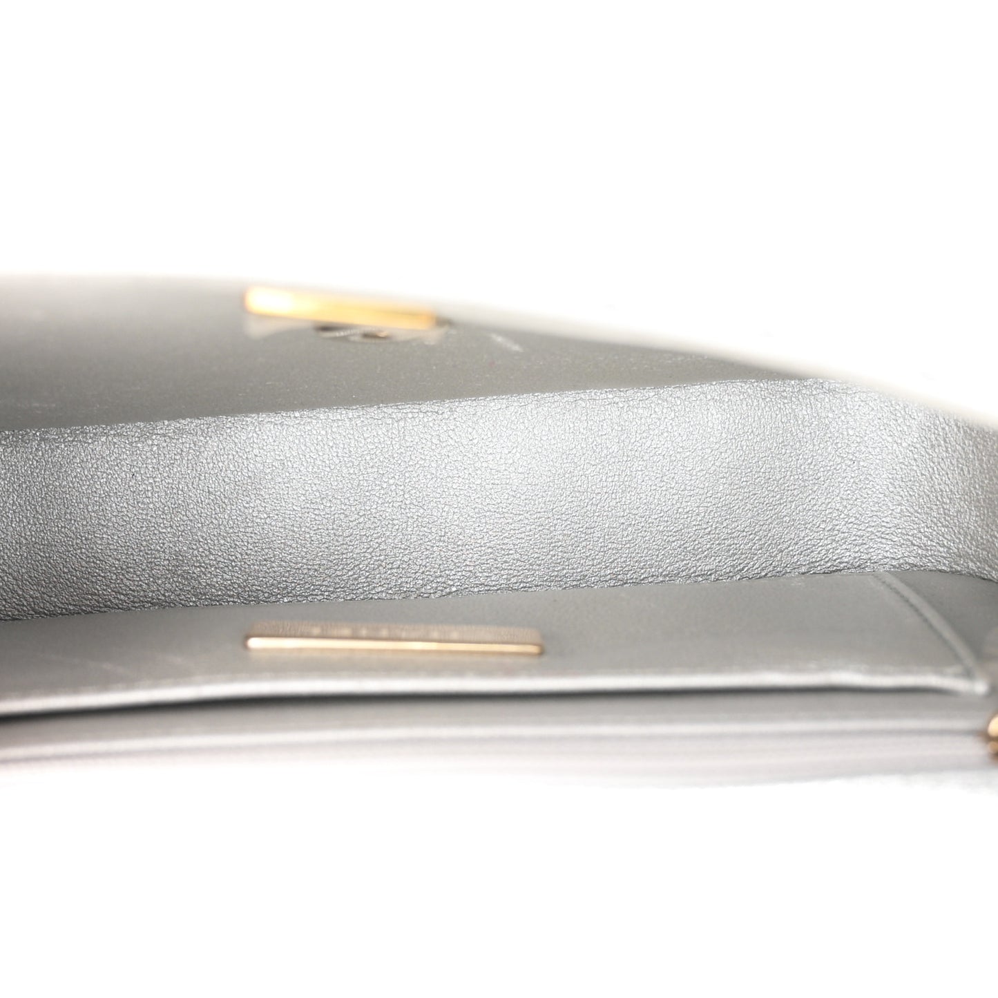 Mirror Calfskin Metallic Calfskin Quilted Hollywood Boulevard Mini Flap With Star Coin Purse Silver