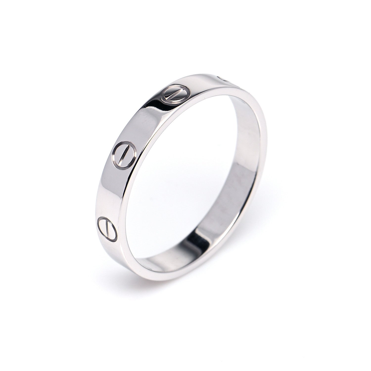 Cartier 18K White Gold 3.5mm LOVE Wedding Band Ring 60 9 4 of 6