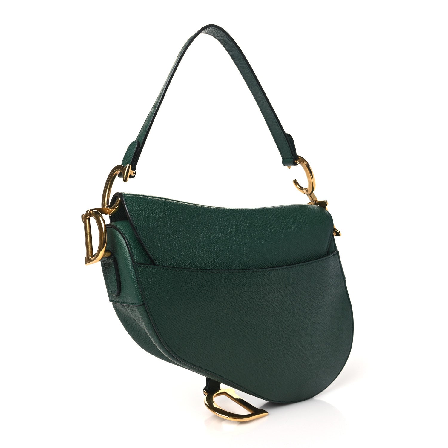 Christian Dior Grained Calfskin Saddle Bag Green 3 of 9