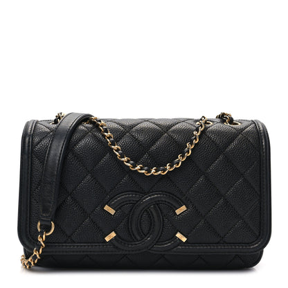 Chanel Caviar Quilted Small CC Filigree Flap Black 1 of 9