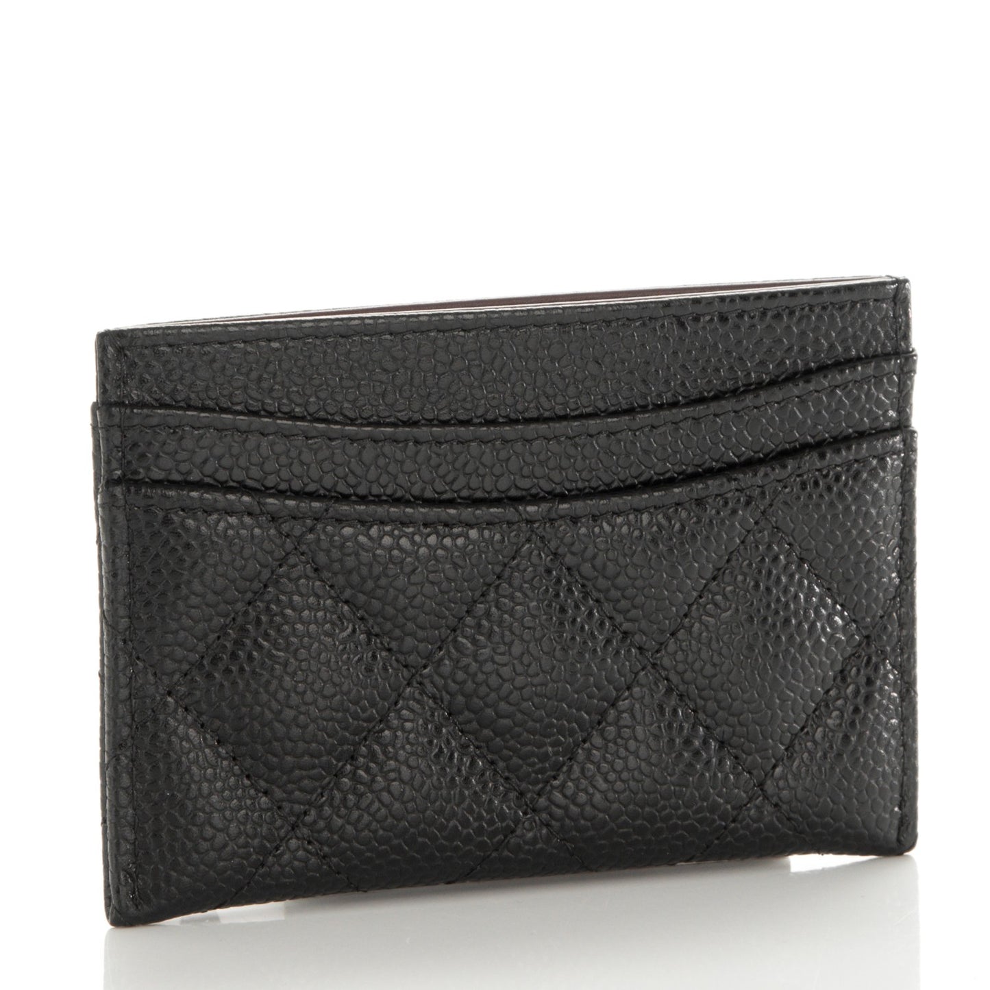 Caviar Quilted Card Holder Black