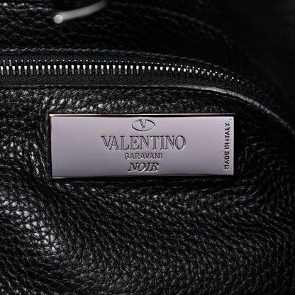 Valentino Garavani Grained Calfskin Onyx Medium Rockstud Rolling Tote Black 6 of 14
