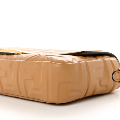 Fendi Nappa FF 1974 Embossed Baguette Miele Scuro 8 of 8