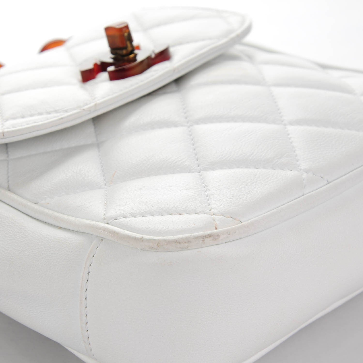 Chanel Lambskin Bekko Resin Mini Single Flap White 10 of 10
