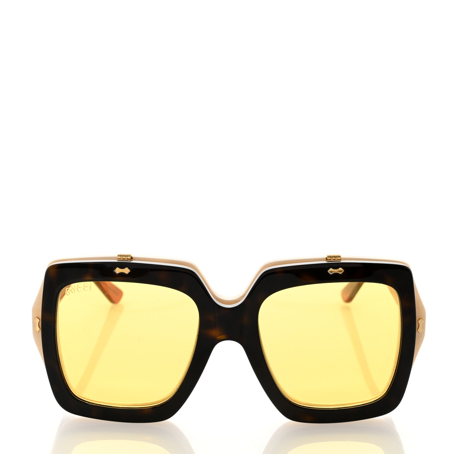 Gucci Acetate Oversized Flip Up Sunglasses GG0088S Tortoise 3 of 9