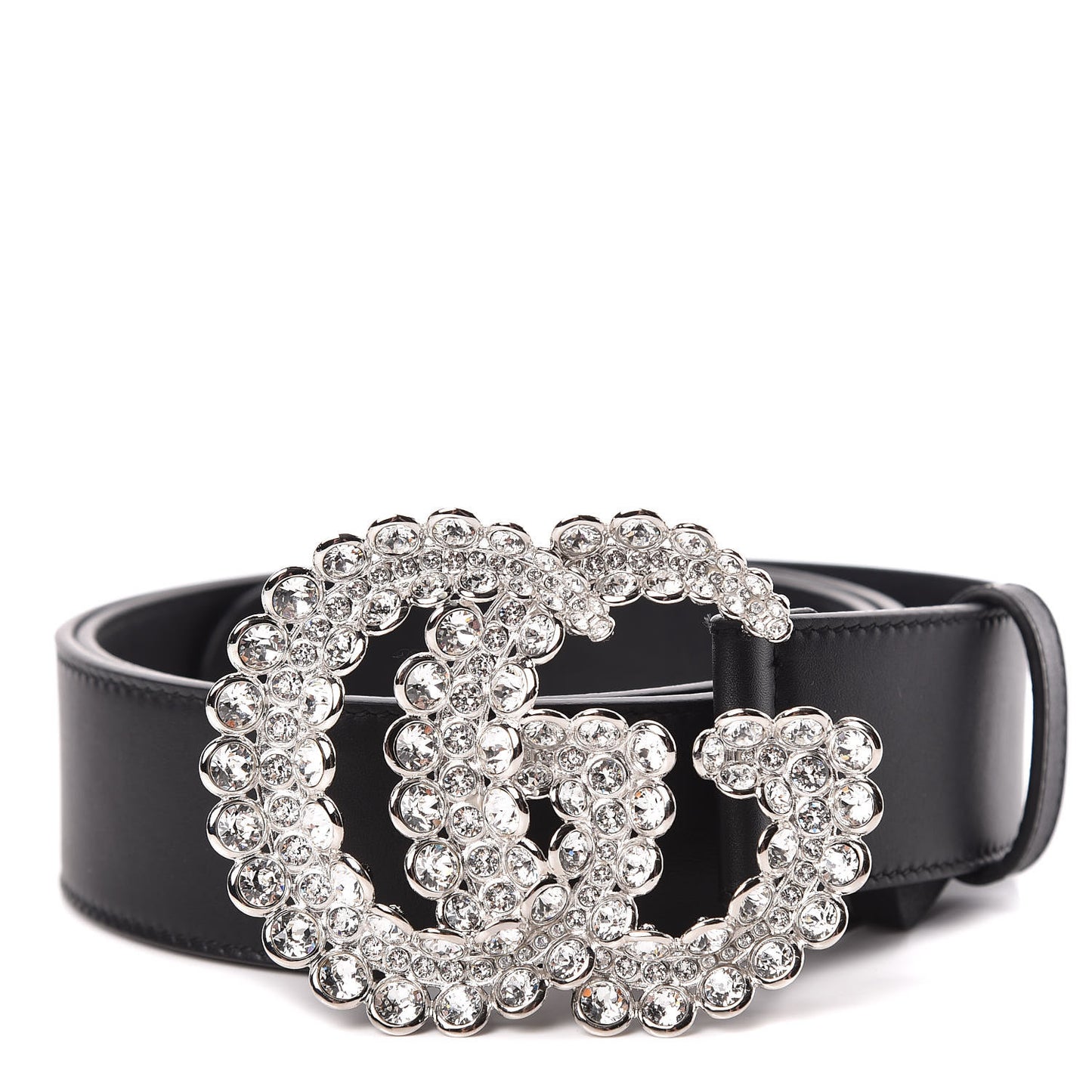 Calfskin Crystal Double G 40mm Belt 95 38 Black