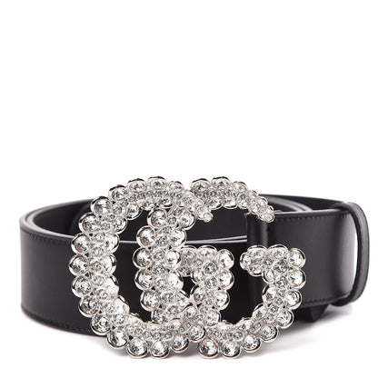 Gucci Calfskin Crystal Double G 40mm Belt 95 38 Black 1 of 7