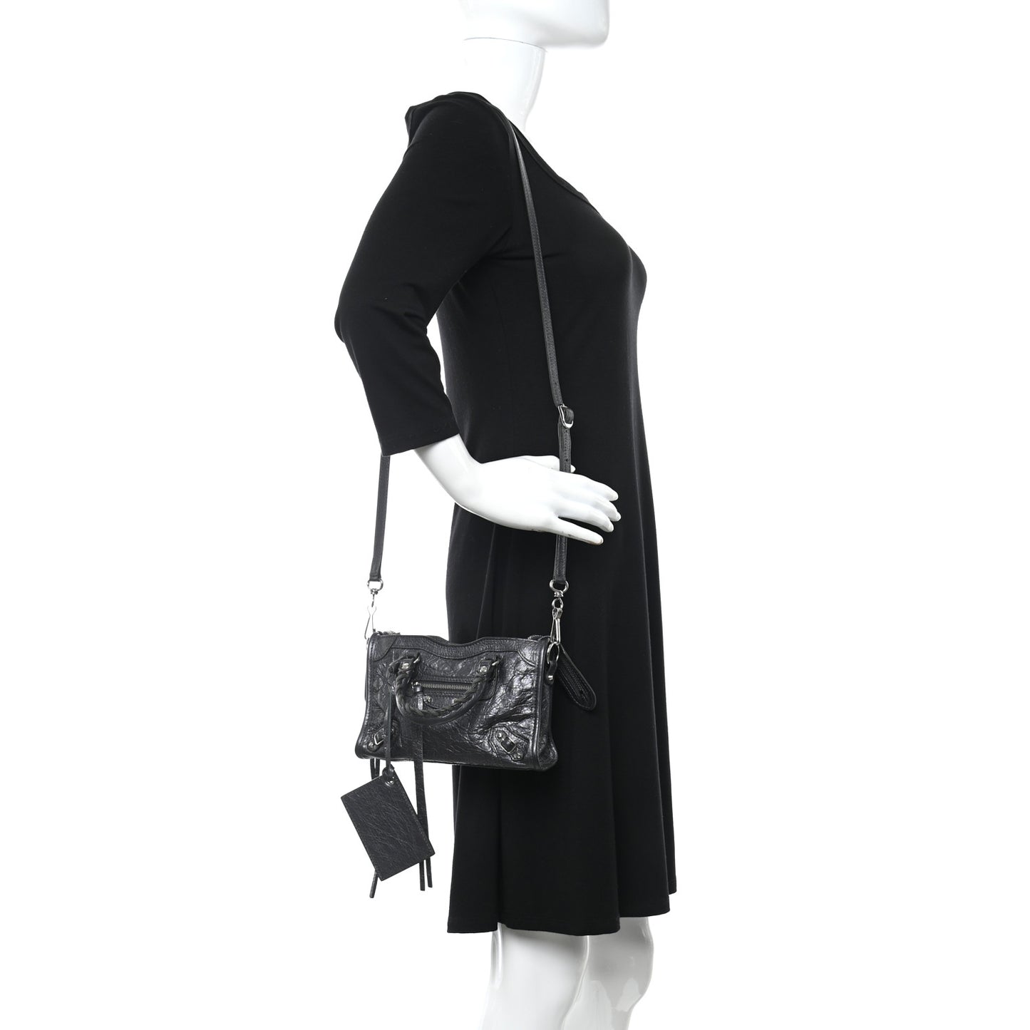 Agneau Classic Silver Hardware Nano City Anthracite