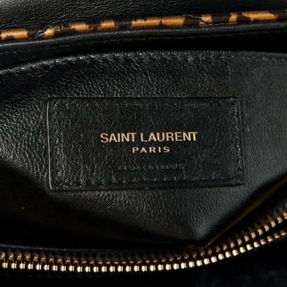 Saint Laurent Calfskin Y Quilted Monogram Small Loulou Chain Satchel Leopard 7 of 11
