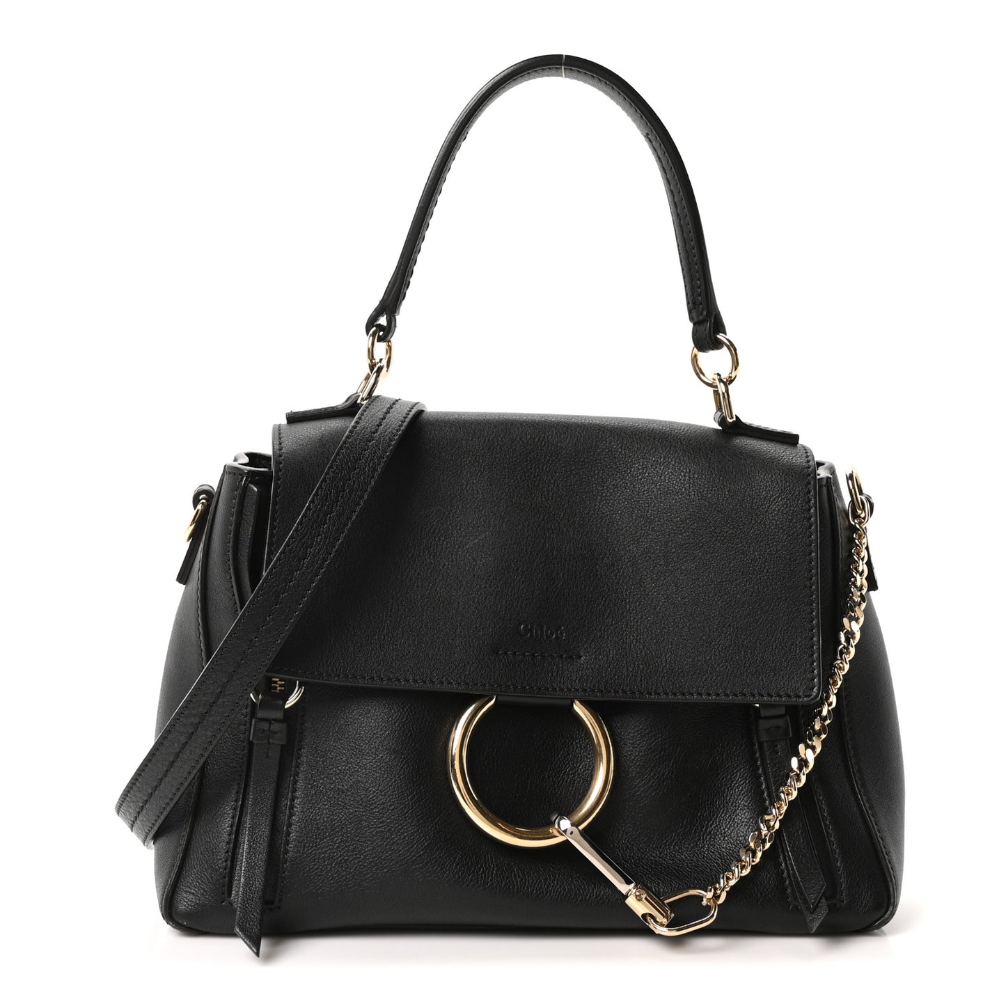 Calfskin Small Faye Day Shoulder Bag Black