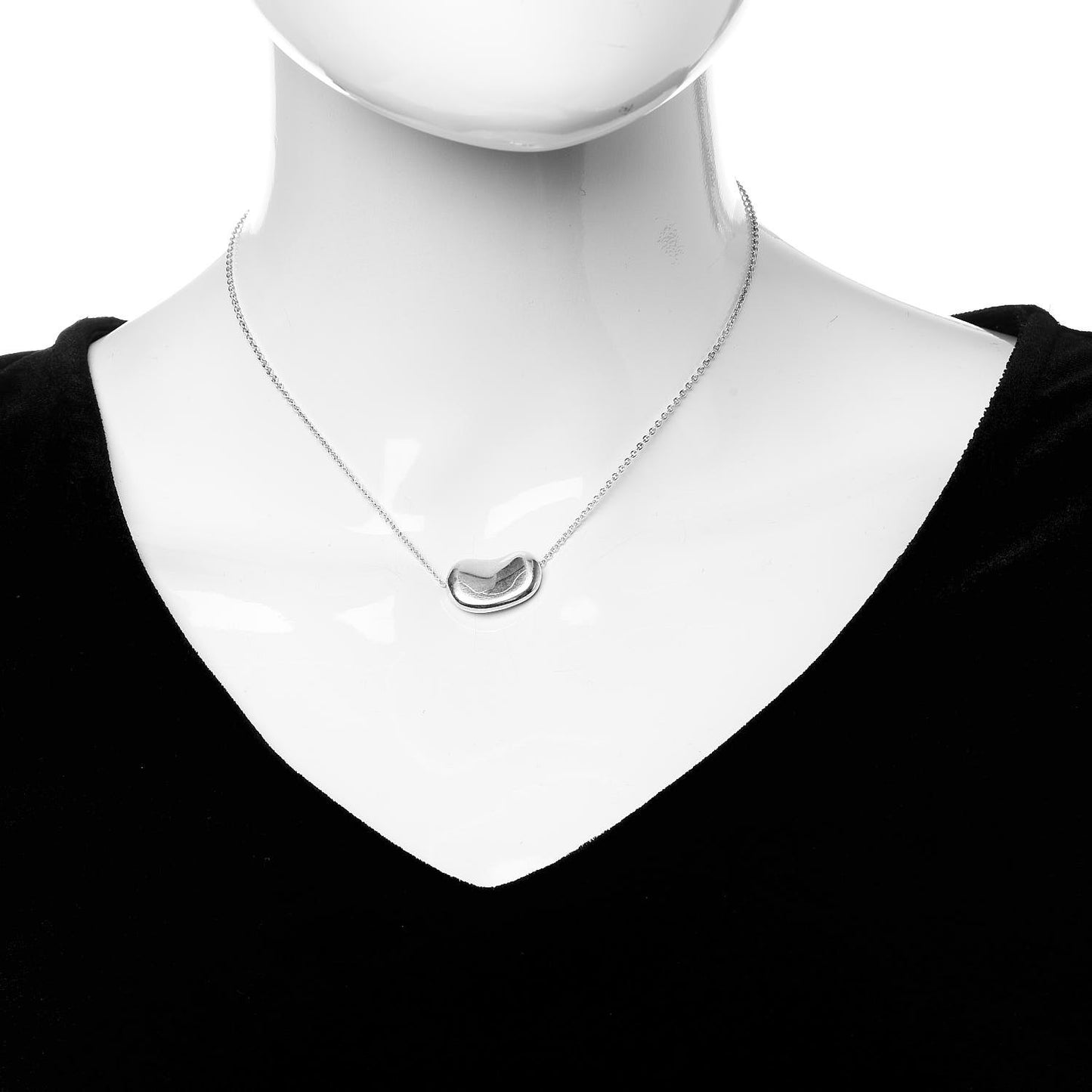 Sterling Silver 20mm Elsa Peretti Bean Pendant Necklace