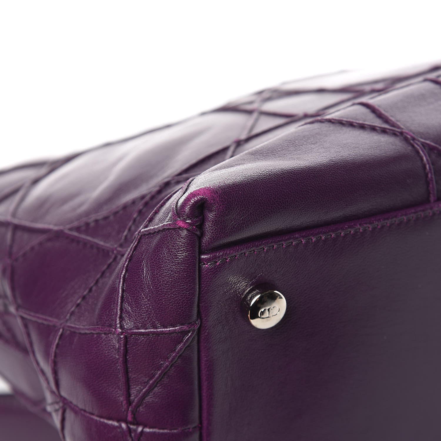 Christian Dior Lambskin Cannage Medium Granville Tote Purple 14 of 15