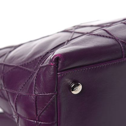 Christian Dior Lambskin Cannage Medium Granville Tote Purple 14 of 15