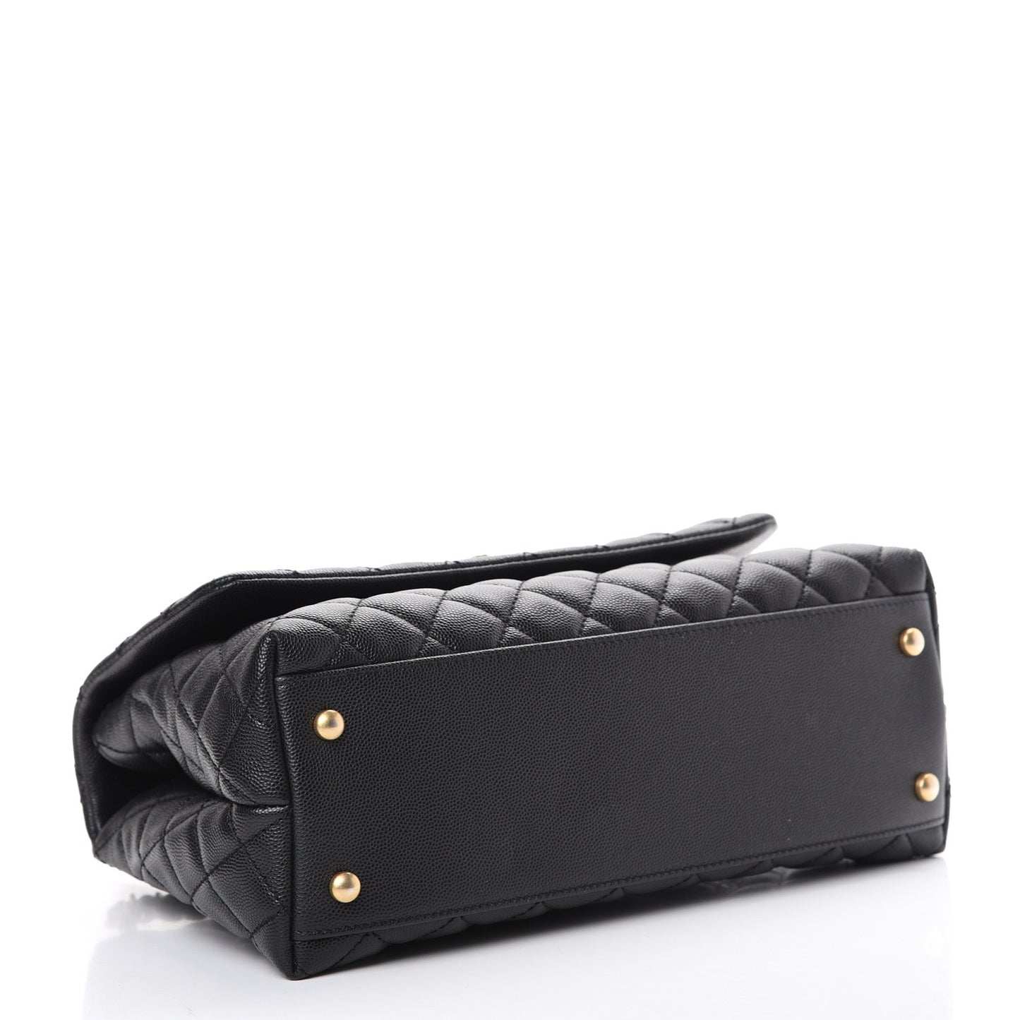 Caviar Quilted Small Coco Handle Flap Black