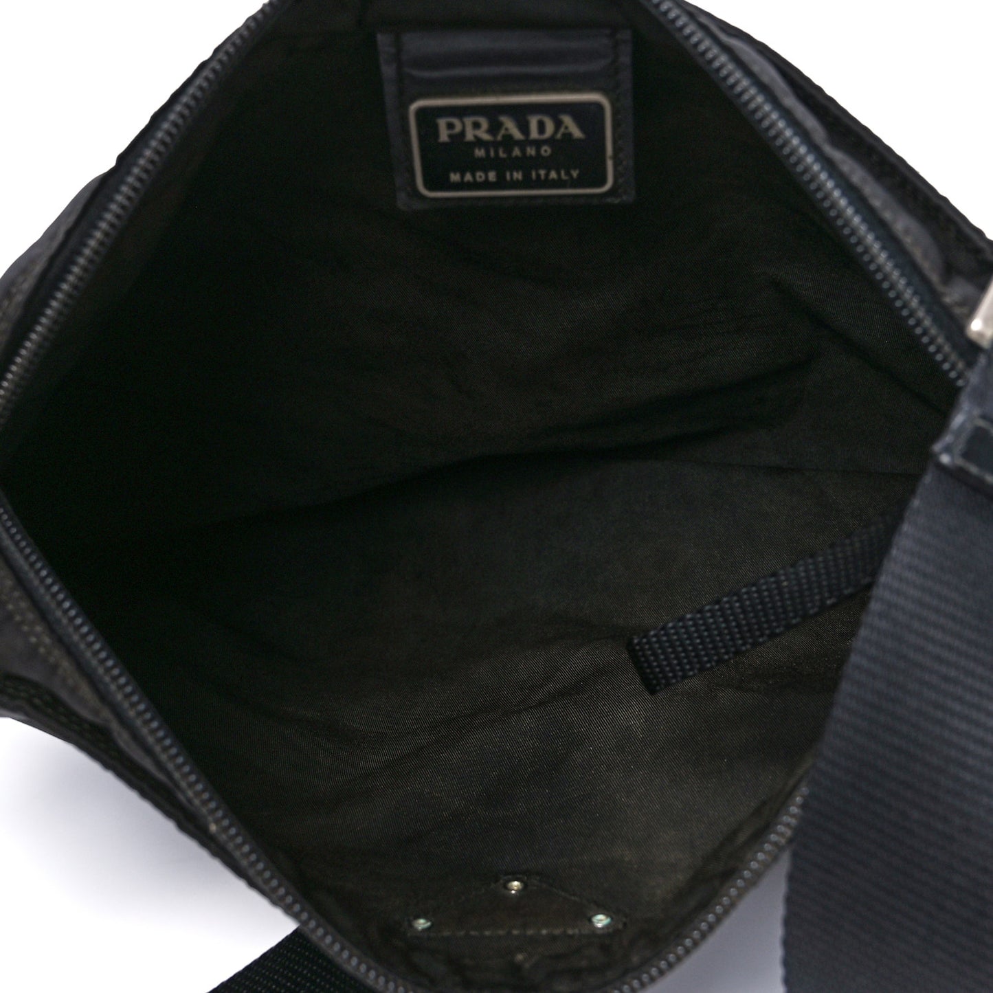 Tessuto Nylon Flat Messenger Bag Black
