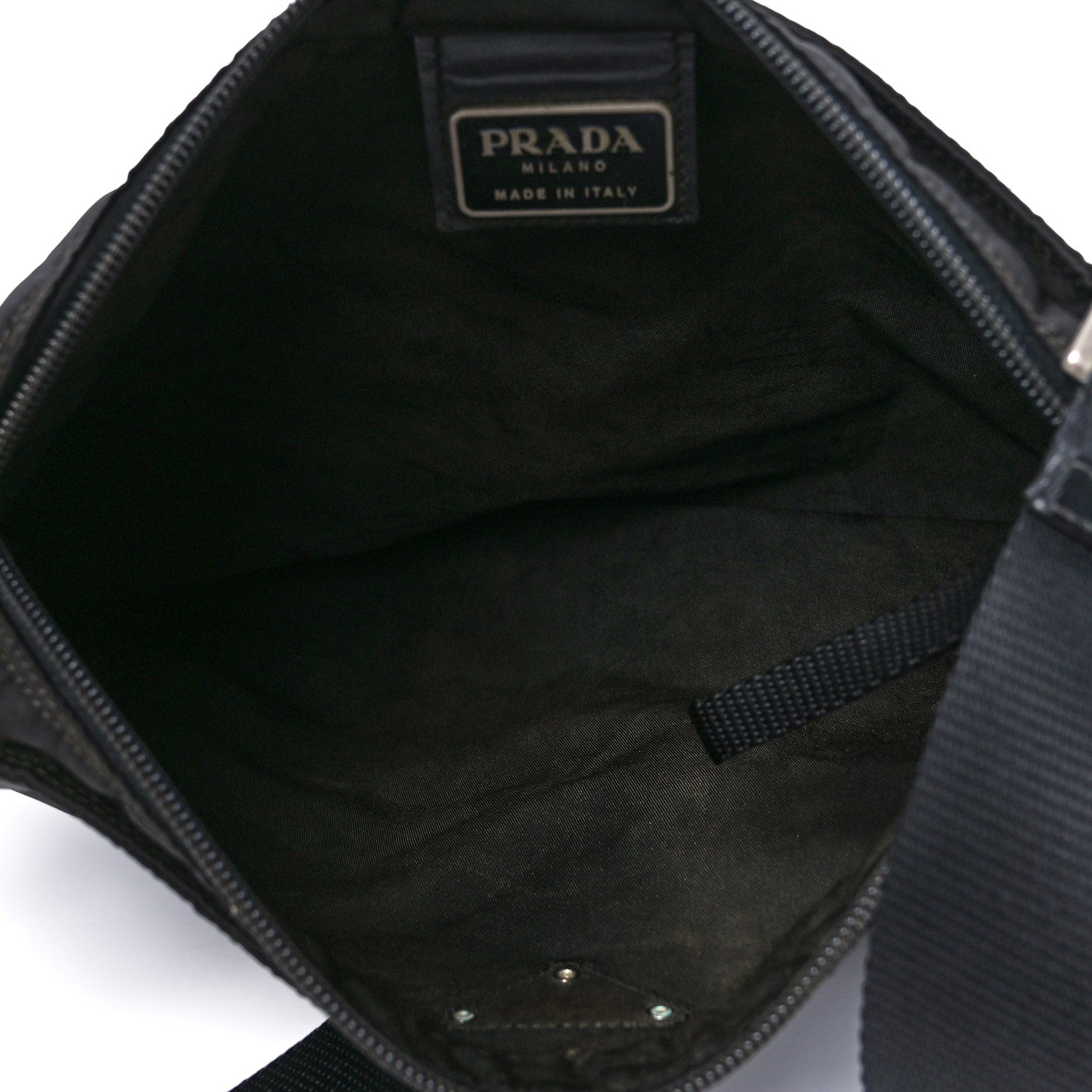 Prada Tessuto Nylon Flat Messenger Bag Black 5 of 11