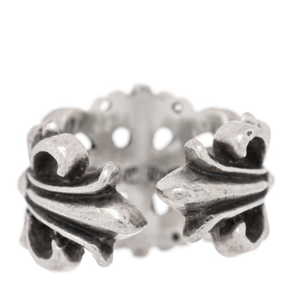 Chrome Hearts Sterling Silver Double Floral Cross Ring 53 6.5 3 of 5