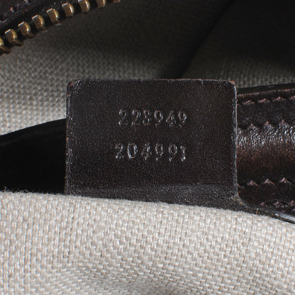 Gucci Monogram Crocodile Web Medium Secret Hobo Dark Brown 7 of 8
