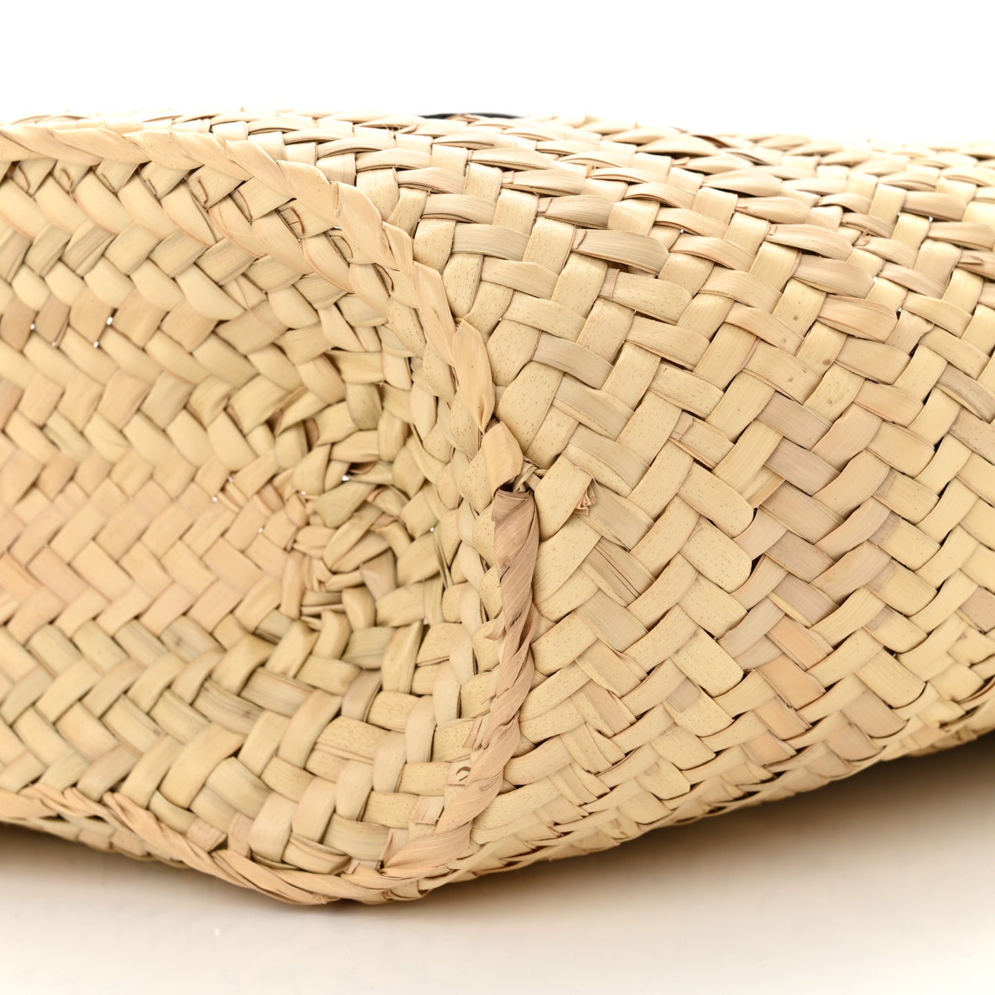 Raffia Small Basket Tote Bag Natural White