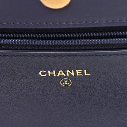 Chanel Denim Quilted Chanel 19 Wallet On Chain WOC Blue 6 of 11