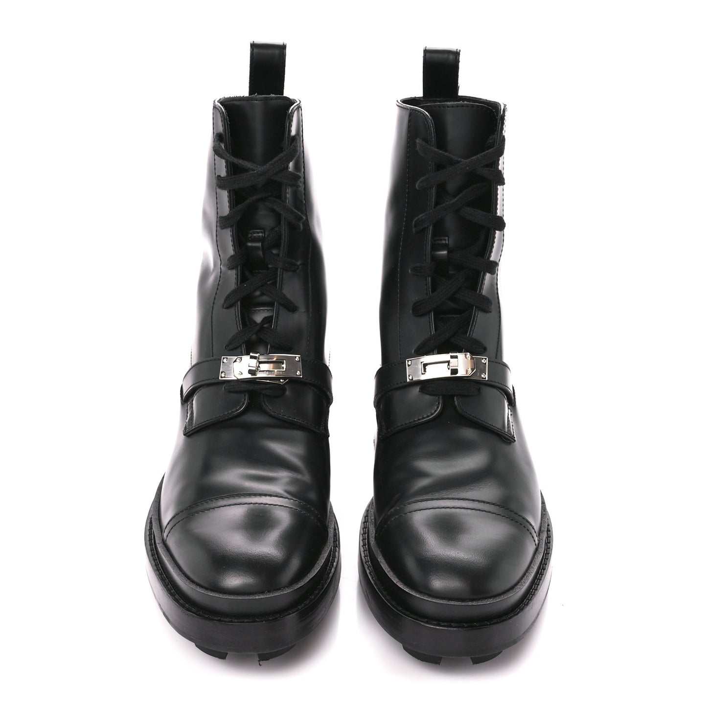 Glossed Calfskin Funk Ankle Boots 38.5 Black