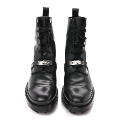 Hermes Glossed Calfskin Funk Ankle Boots 38.5 Black 2 of 9