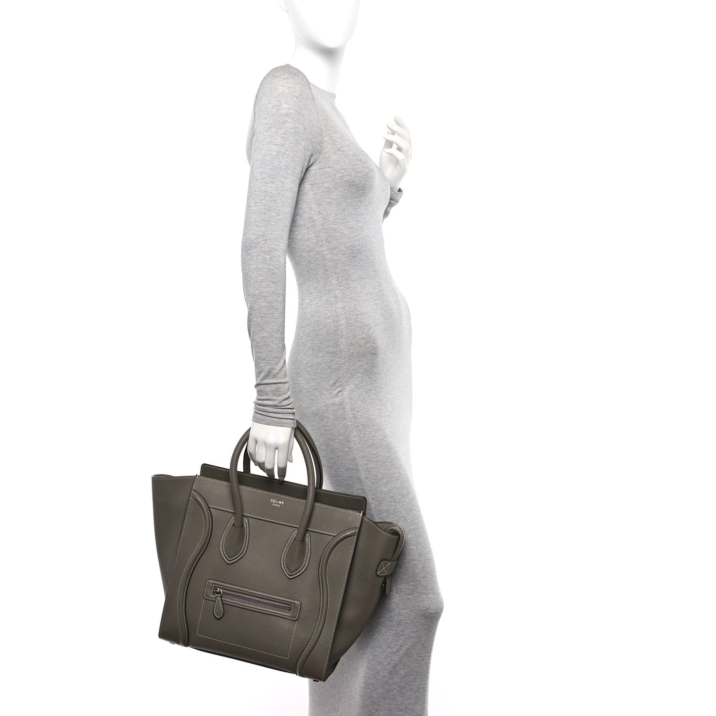 Drummed Calfskin Mini Luggage Souris